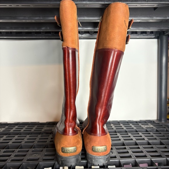 UGG Barolo Women's Brown Leather Women's Riding Boots - Picture 5 of 7